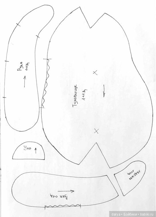 Выкройка мишки тедди, автор Наталья Климова (фото 3)