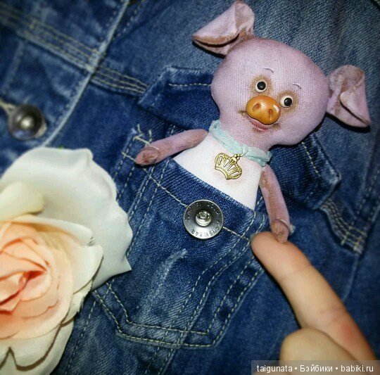 Свинка Няша — Текстильные игрушки и примитивы: кофейные (фото 2)