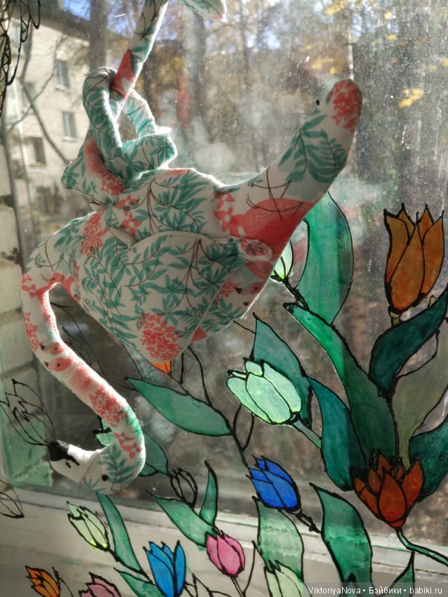 Фламинго "Тёма" — Текстильные игрушки и примитивы: кофейные