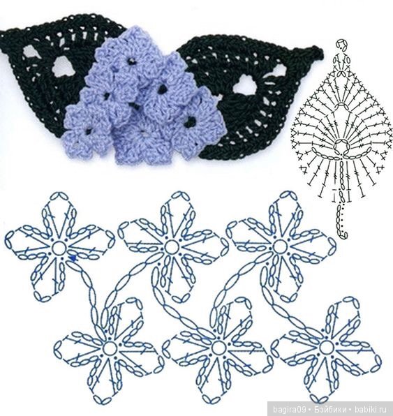 Схемы цветов + кольцо амигуруми