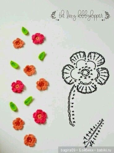 Схемы цветов + кольцо амигуруми