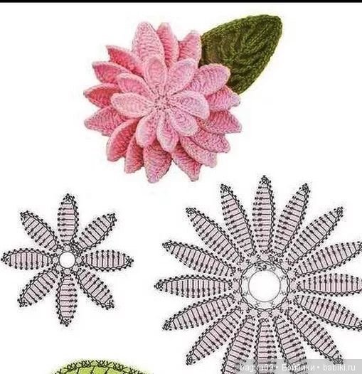 Схемы цветов + кольцо амигуруми