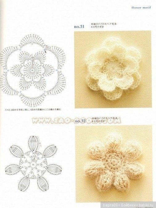 Схемы цветов + кольцо амигуруми (фото 2)
