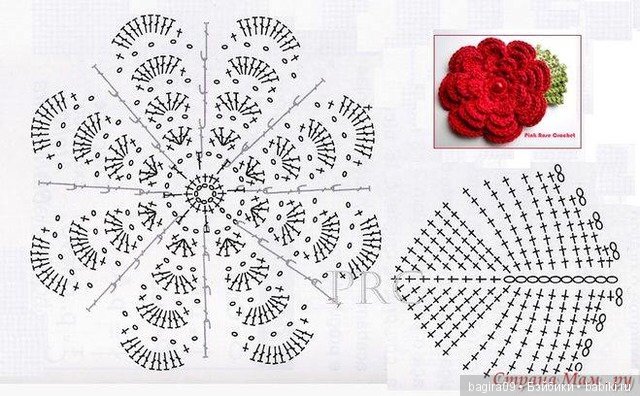 Схемы цветов + кольцо амигуруми (фото 6)