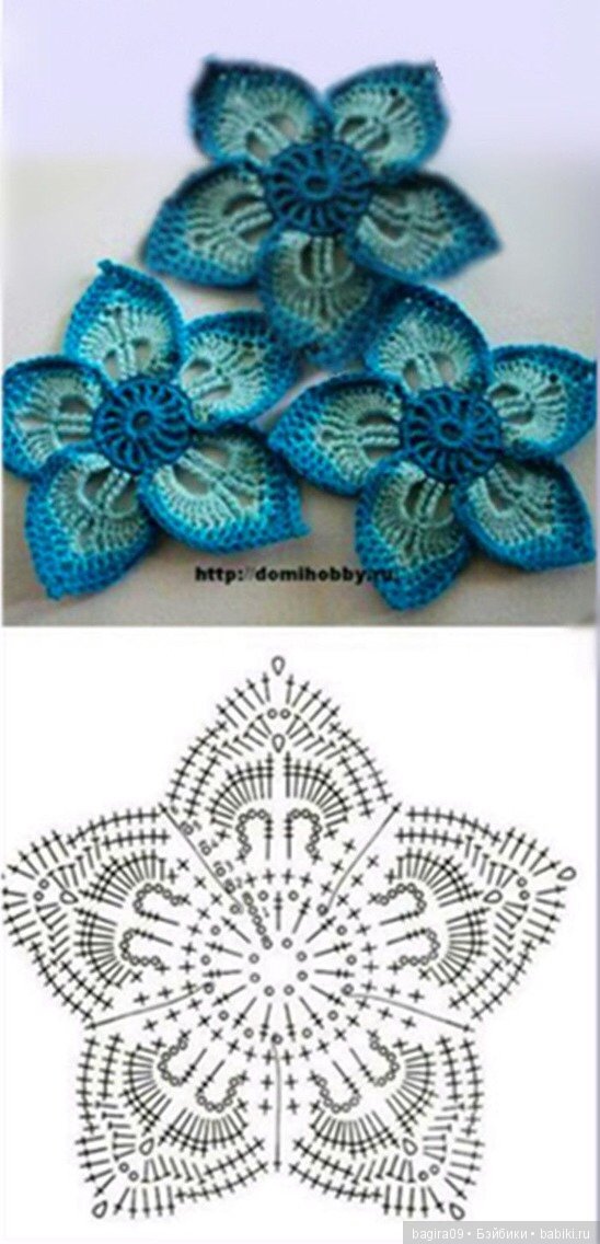 Схемы цветов + кольцо амигуруми (фото 9)