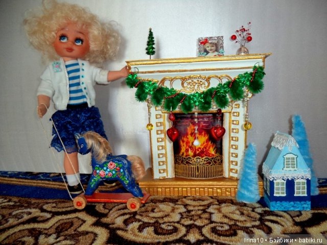 Камин с новогодними аксессуарами. Для кукол до 40 сантиметров (фото 5)