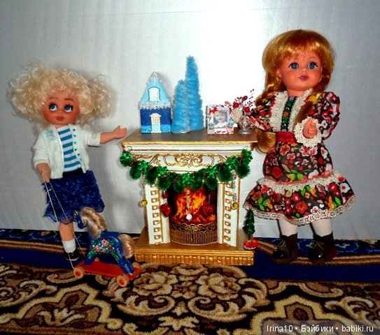 Камин с новогодними аксессуарами. Для кукол до 40 сантиметров (фото 4)