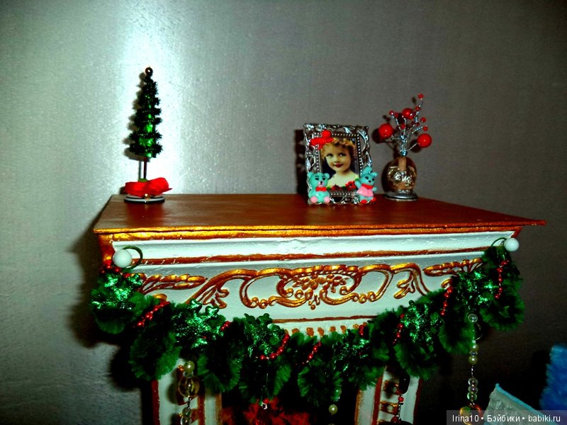 Камин с новогодними аксессуарами. Для кукол до 40 сантиметров (фото 9)