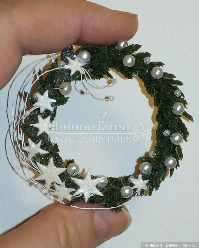 В ожидании Рождества. Миниатюрные кукольные новогодние веночки (фото 3)