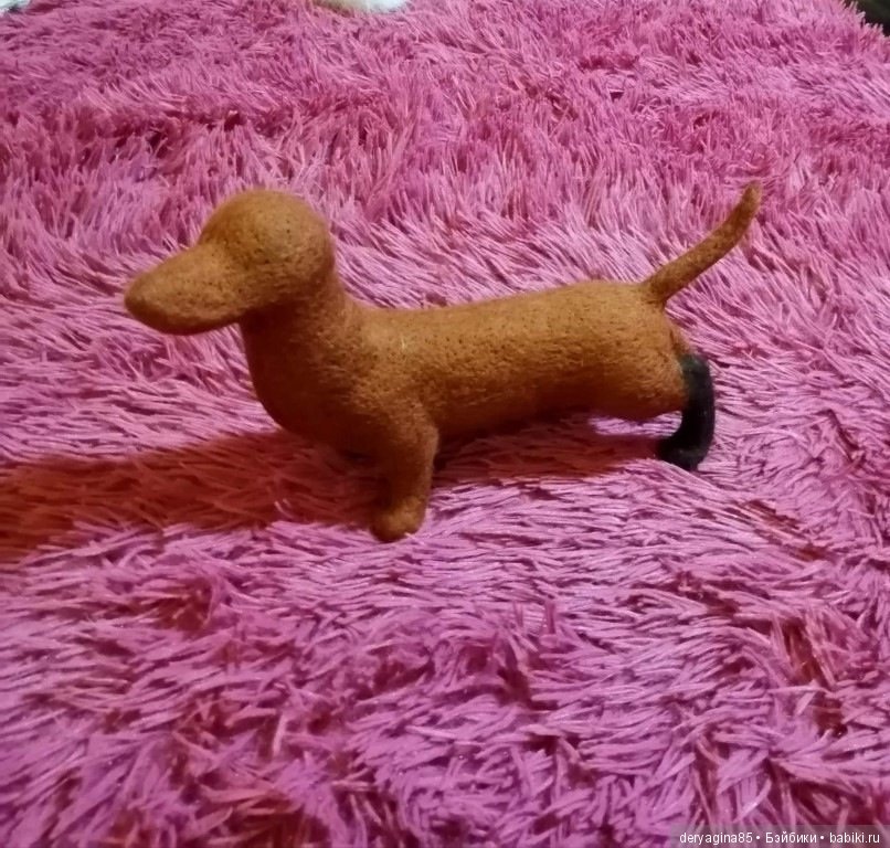 Такса в процессе — Валяные игрушки из шерсти: сухое валяние (фото 5)