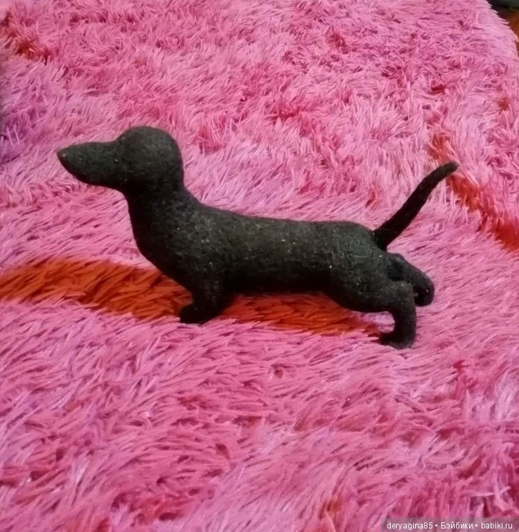 Такса в процессе — Валяные игрушки из шерсти: сухое валяние (фото 3)