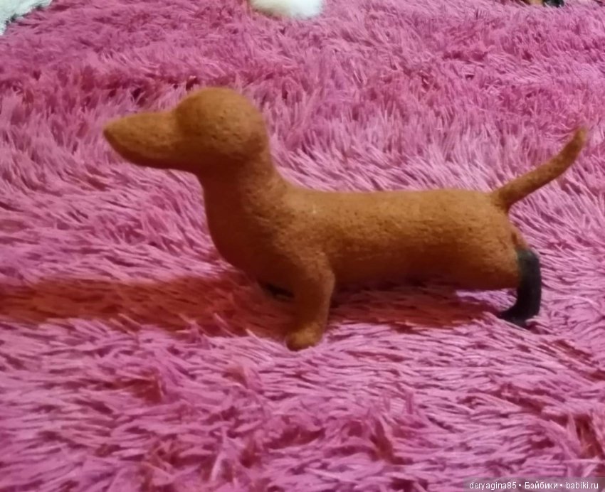 Такса в процессе — Валяные игрушки из шерсти: сухое валяние (фото 4)