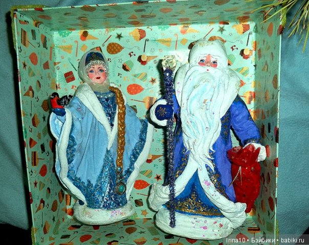 Дед Мороз и Снегурочка — Авторские куклы из дерева