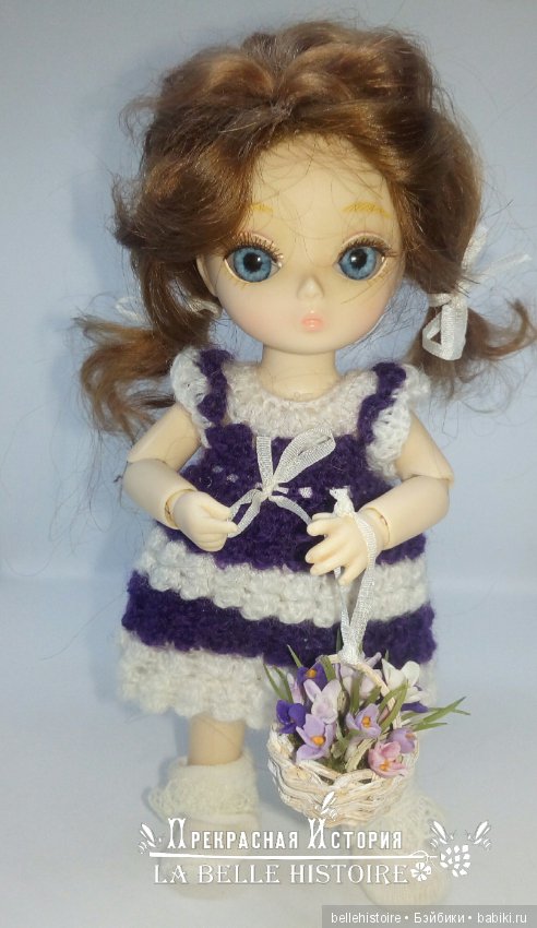 Миниатюрная корзиночка с весенними первоцветами в предверии зимы (фото 5)