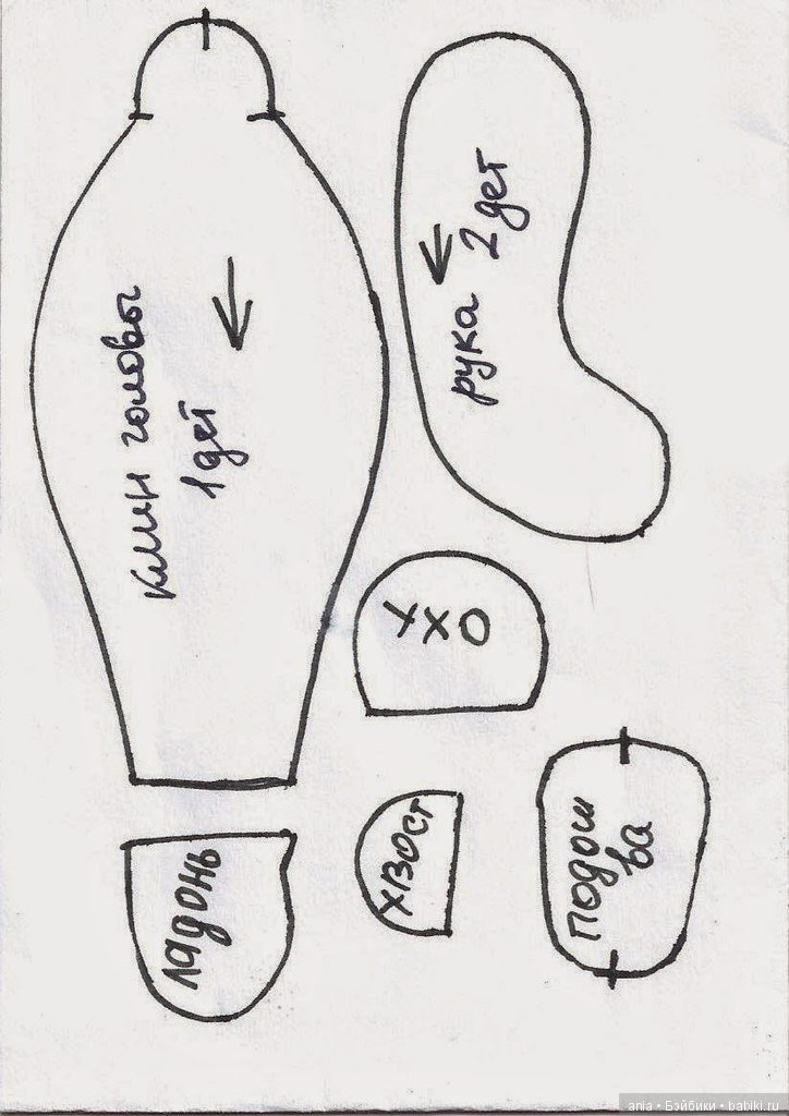 Выкройка мишки тедди "Топленое Молочко", автор Наталья Семенчева