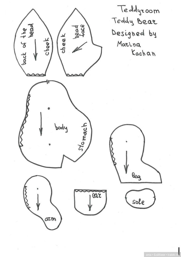 Мишка Тедди с выкройкой, автор Марина Качан (фото 2)