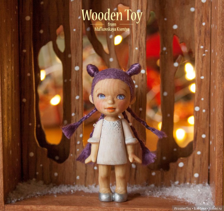 Деревянная куколка Первоснежка 7,5 см