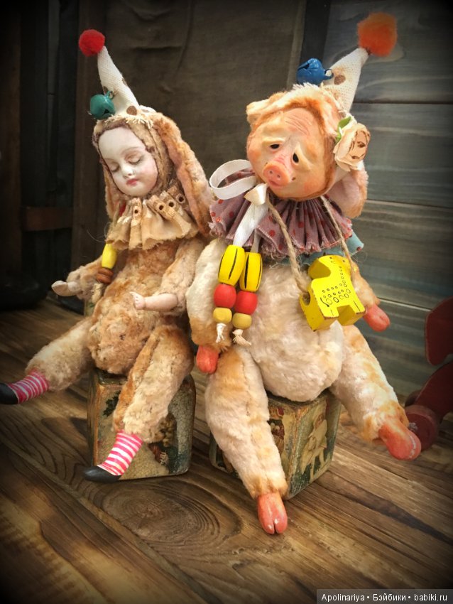 Пэдди... поросенок-тедди-долл. коллекция "Винтажный цирк" (фото 7)