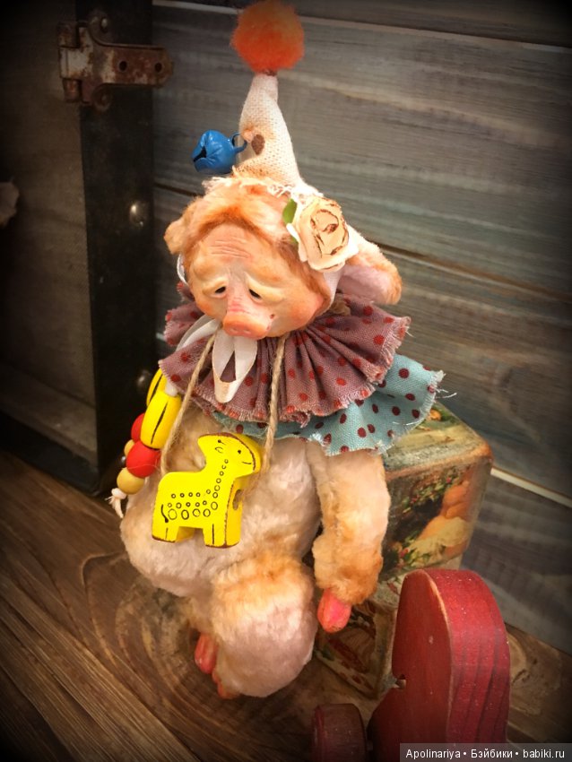 Пэдди... поросенок-тедди-долл. коллекция "Винтажный цирк" (фото 10)