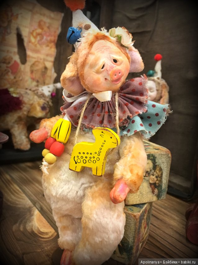 Пэдди... поросенок-тедди-долл. коллекция "Винтажный цирк" (фото 4)