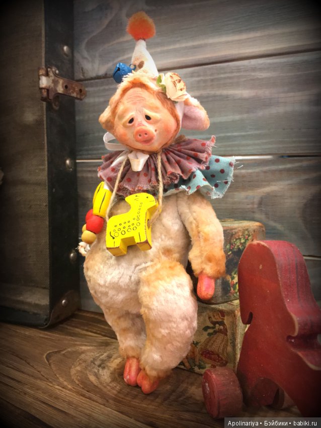 Пэдди... поросенок-тедди-долл. коллекция "Винтажный цирк" (фото 9)