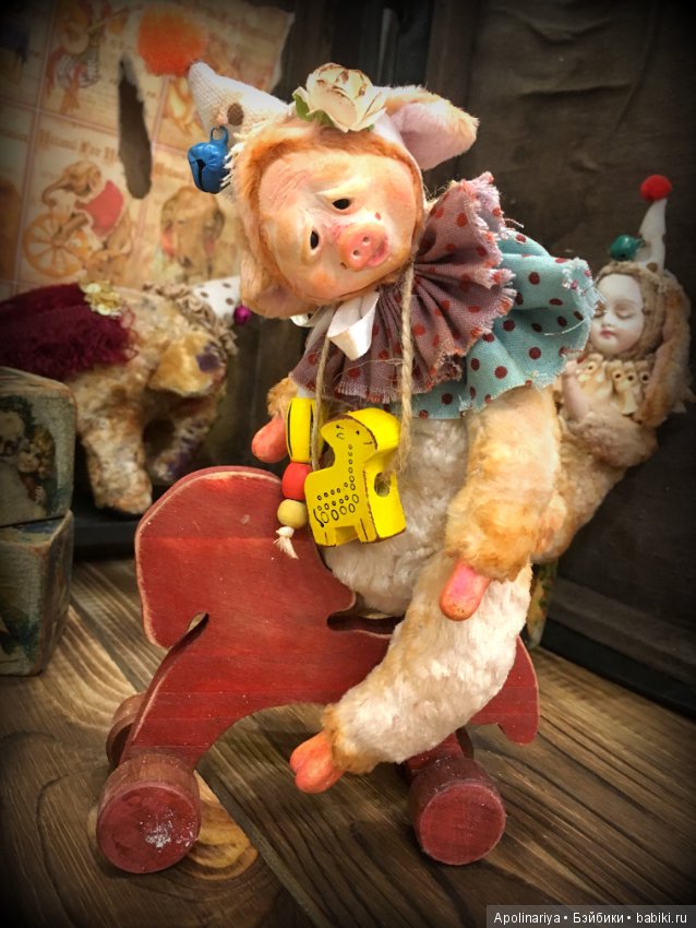 Пэдди... поросенок-тедди-долл. коллекция "Винтажный цирк"