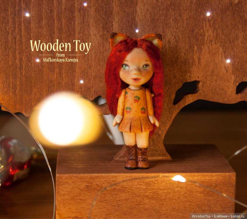 Девочка лисичка (вырезана из кедра) (фото 2)