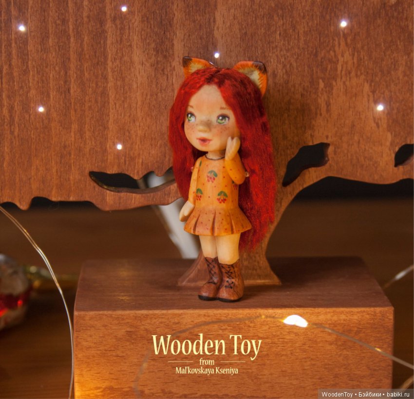 Девочка лисичка (вырезана из кедра) (фото 3)