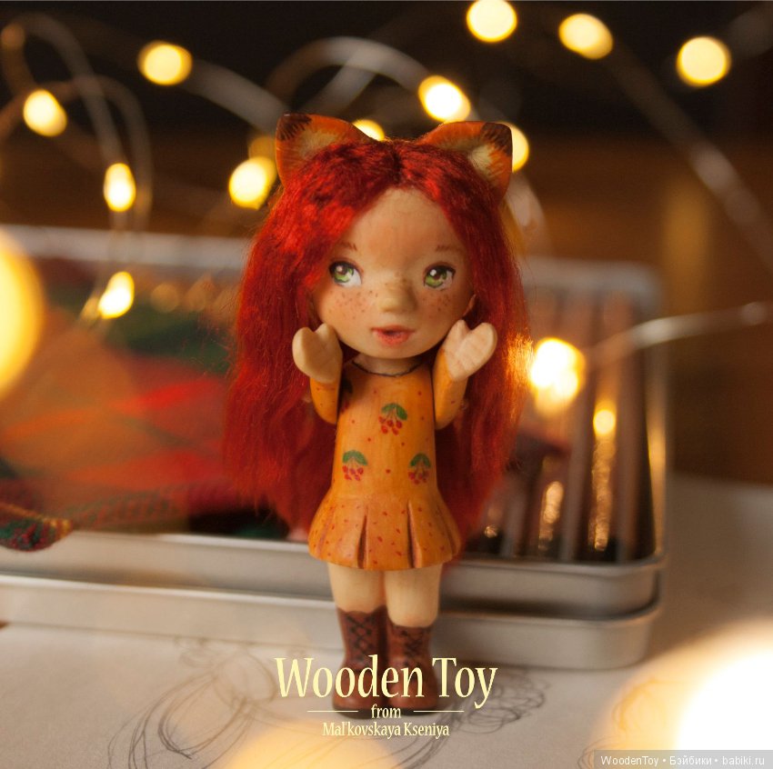 Девочка лисичка (вырезана из кедра) (фото 7)