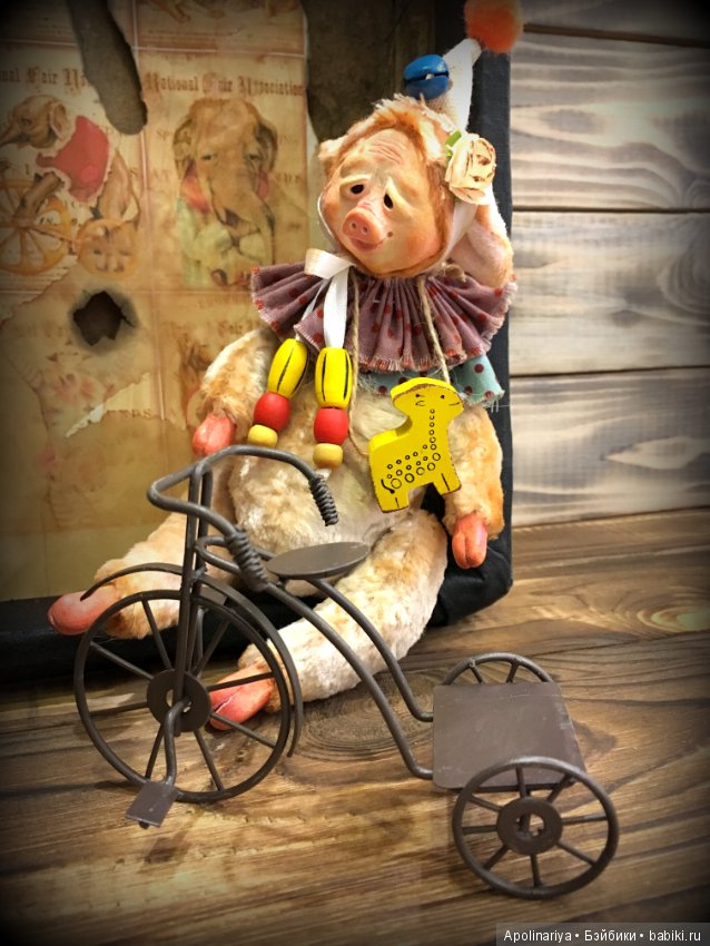 Пэдди... поросенок-тедди-долл. коллекция "Винтажный цирк"