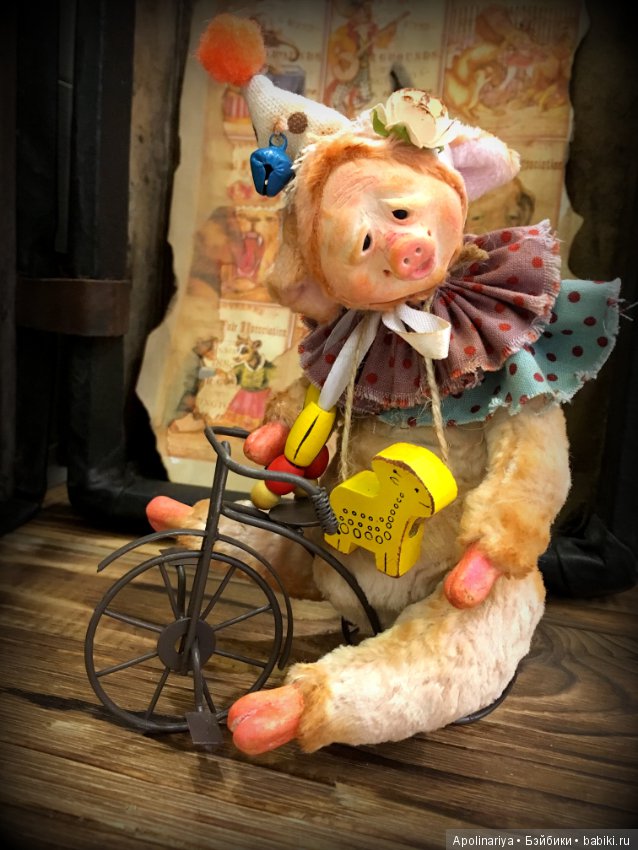 Пэдди... поросенок-тедди-долл. коллекция "Винтажный цирк"