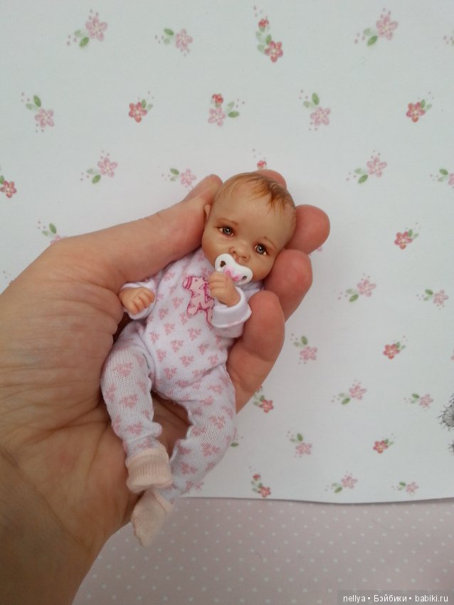 Малышка 12 см — Авторские миниатюрные куклы: лепка (фото 7)