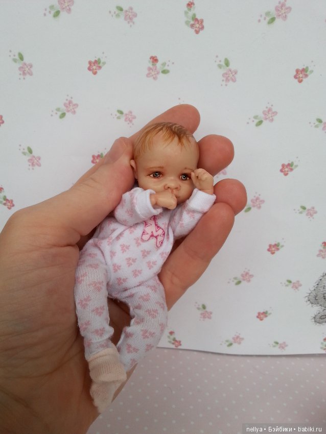 Малышка 12 см — Авторские миниатюрные куклы: лепка (фото 10)