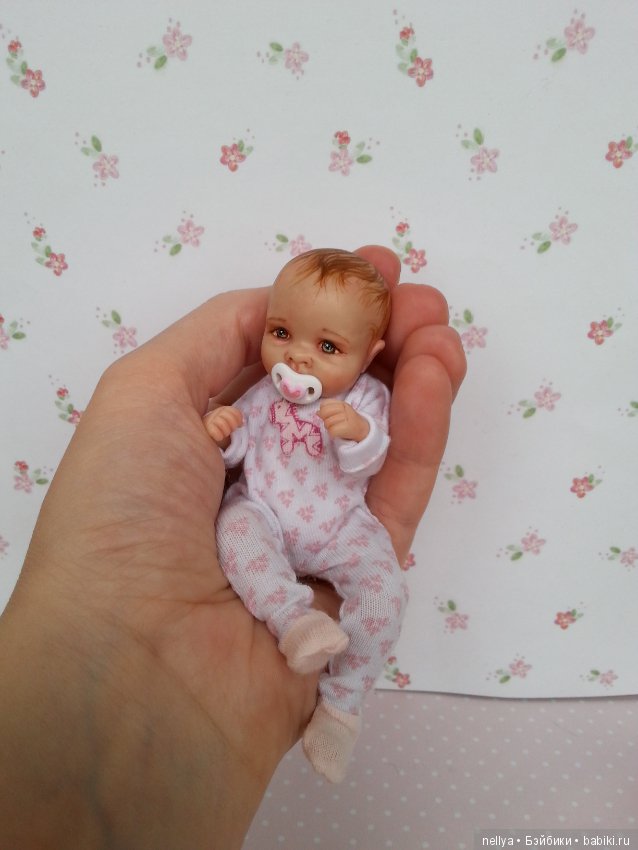 Малышка 12 см — Авторские миниатюрные куклы: лепка (фото 8)