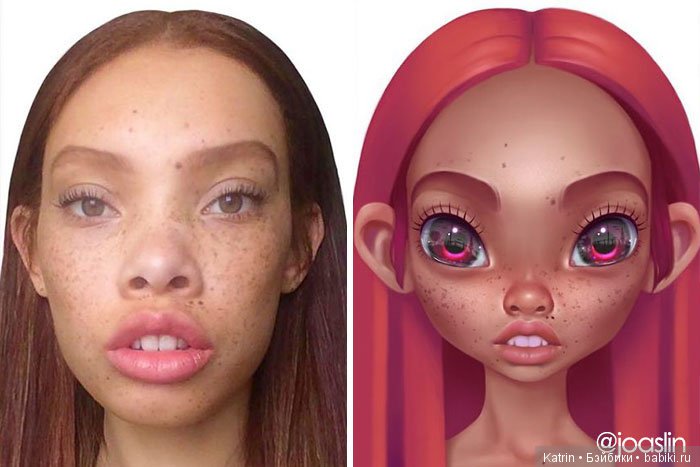 JoAsLiN рисует портреты людей в стиле популярных мультипликационных студий Дисней и Пиксар (фото 5)