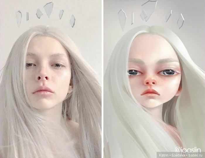 JoAsLiN рисует портреты людей в стиле популярных мультипликационных студий Дисней и Пиксар