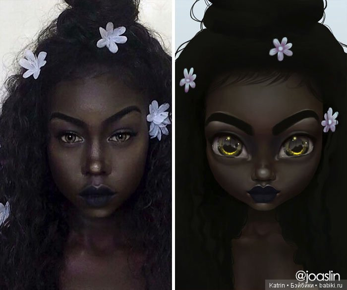 JoAsLiN рисует портреты людей в стиле популярных мультипликационных студий Дисней и Пиксар