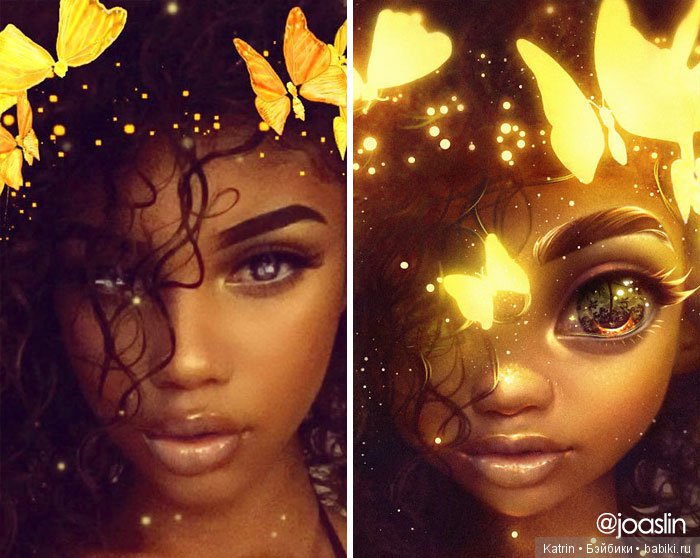 JoAsLiN рисует портреты людей в стиле популярных мультипликационных студий Дисней и Пиксар