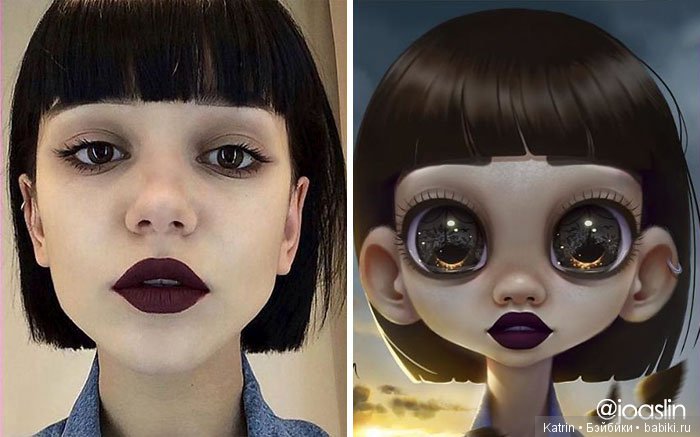 JoAsLiN рисует портреты людей в стиле популярных мультипликационных студий Дисней и Пиксар