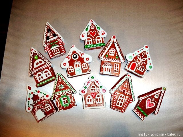 Пряничные домики на ёлку — Создание миниатюры: МК