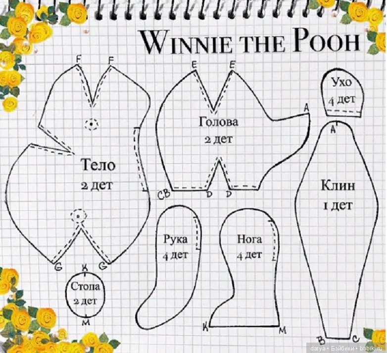 Выкройка мишки тедди Винни от TeddyMaster, Киев (фото 2)
