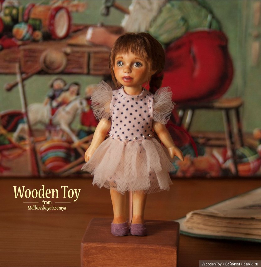 Дина, подвижная деревянная девочка (фото 10)