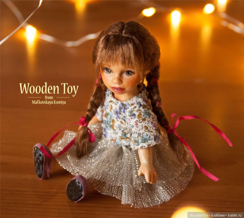 Дина, подвижная деревянная девочка (фото 4)