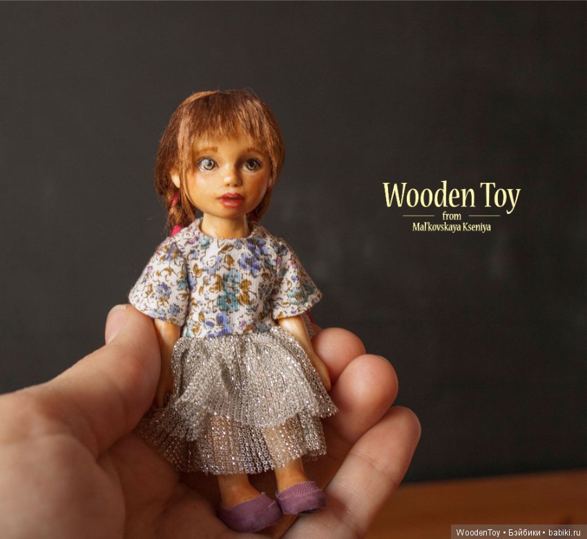 Дина, подвижная деревянная девочка (фото 2)