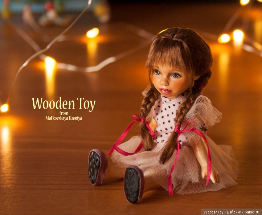 Дина, подвижная деревянная девочка (фото 5)