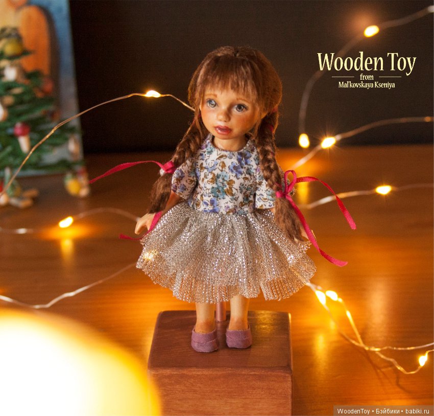Дина, подвижная деревянная девочка (фото 3)