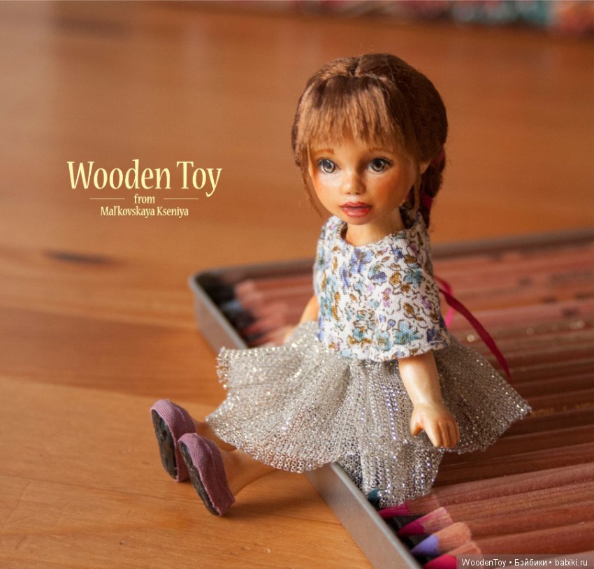 Дина, подвижная деревянная девочка (фото 6)