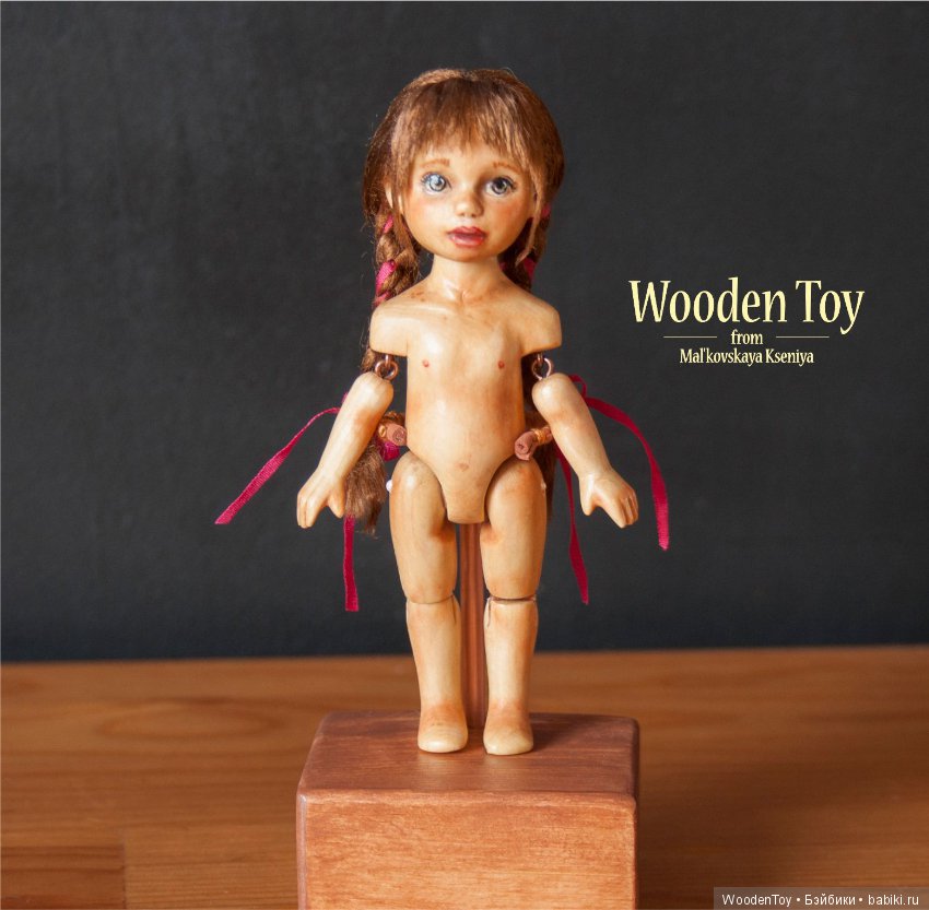 Дина, подвижная деревянная девочка (фото 7)