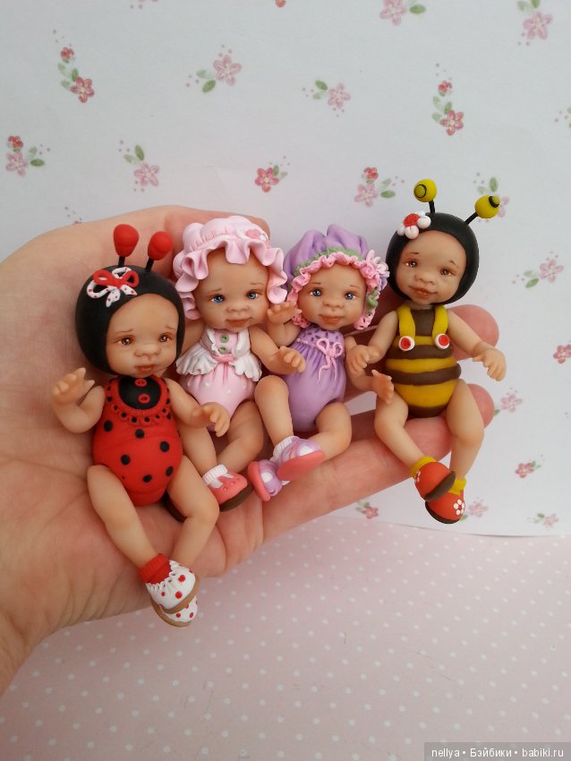 Кнопки 8 см — Авторские миниатюрные куклы: лепка