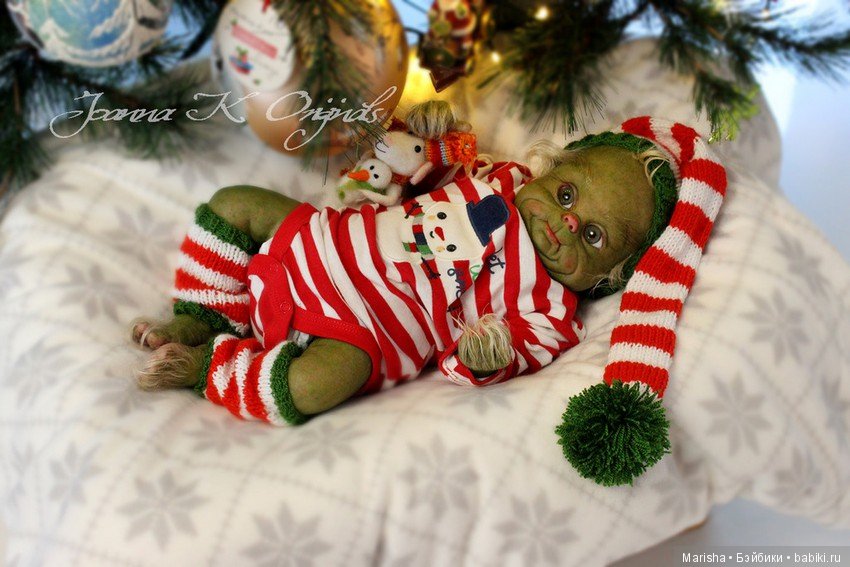 OOAK baby Grinch от скульптора Joanna Kazmierczak (фото 5)